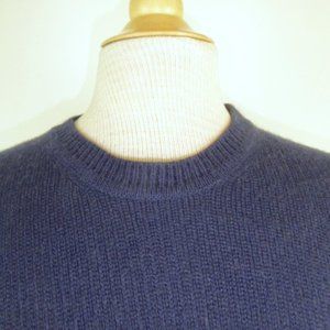 Dunhill navy blue crewneck cashmere sable silk sweater made in Italy M NWOT
